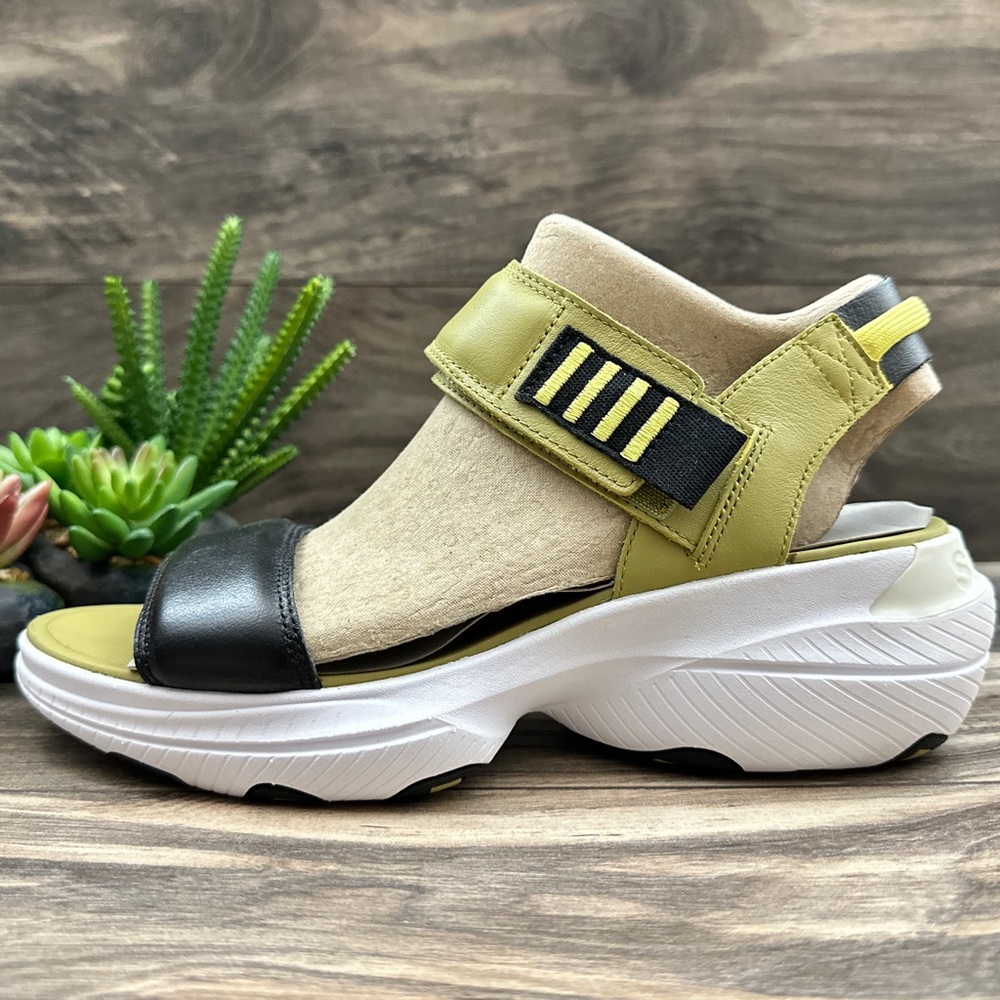 NIB Sorel Explorer Blitz Stride Leather Sport Sandal Olive Shade Black 9 40 - Picture 6 of 11